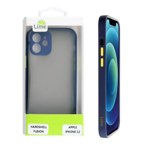 LIME CASE IPHONE 12 6.1" HARDSELL FUSION CAMERA GUARD BLUE WITH YELLOW KEYS