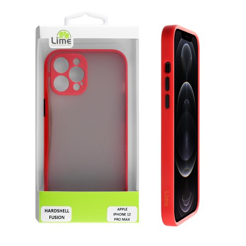 LIME CASE IPHONE 12 PRO MAX 6.7" HARDSELL FUSION CAMERA GUARD RED WITH BLACK KEYS
