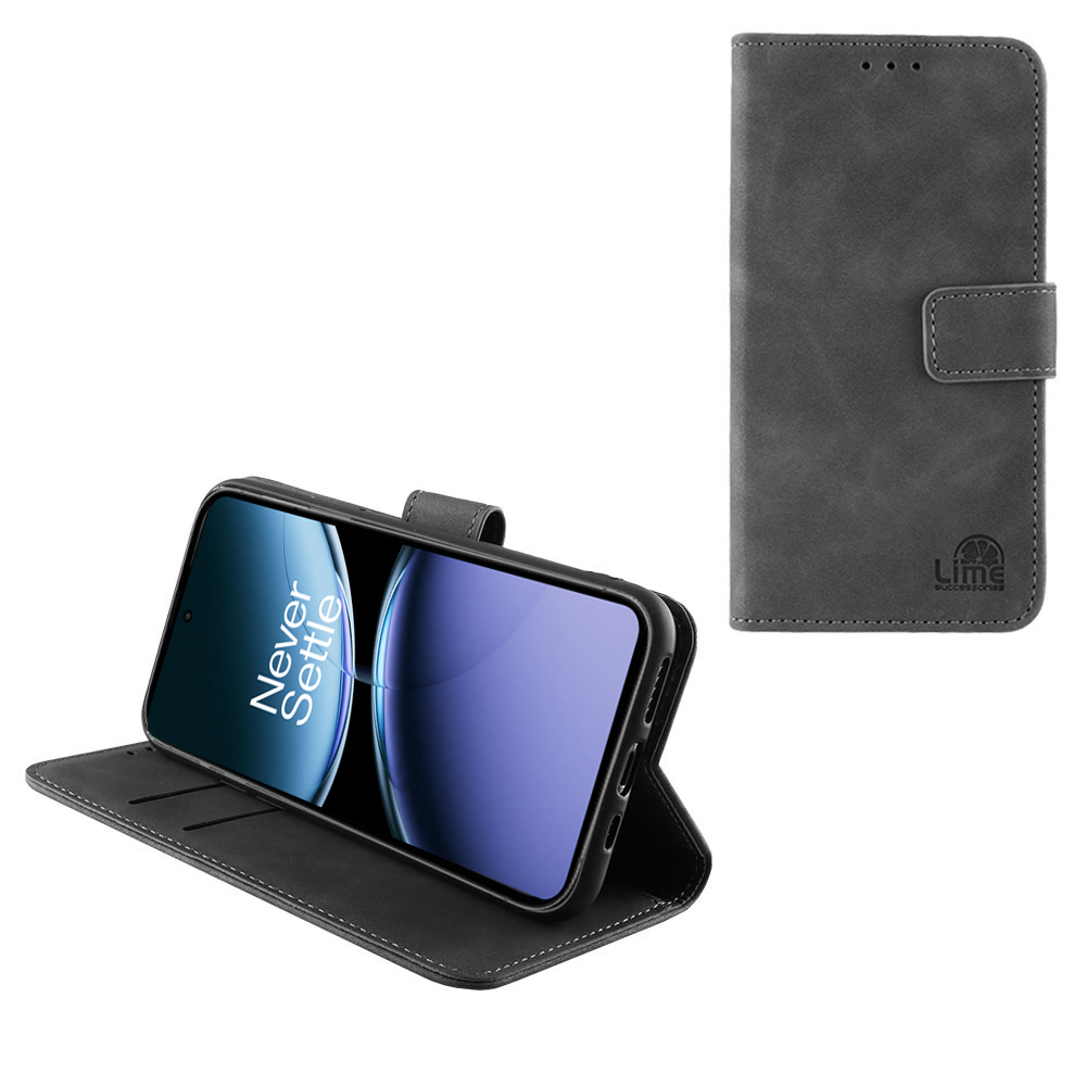 LIME CASE ONEPLUS NORD 4 5G 6.74" ESSENTIAL MAGNET BOOK STAND CLIP GREY