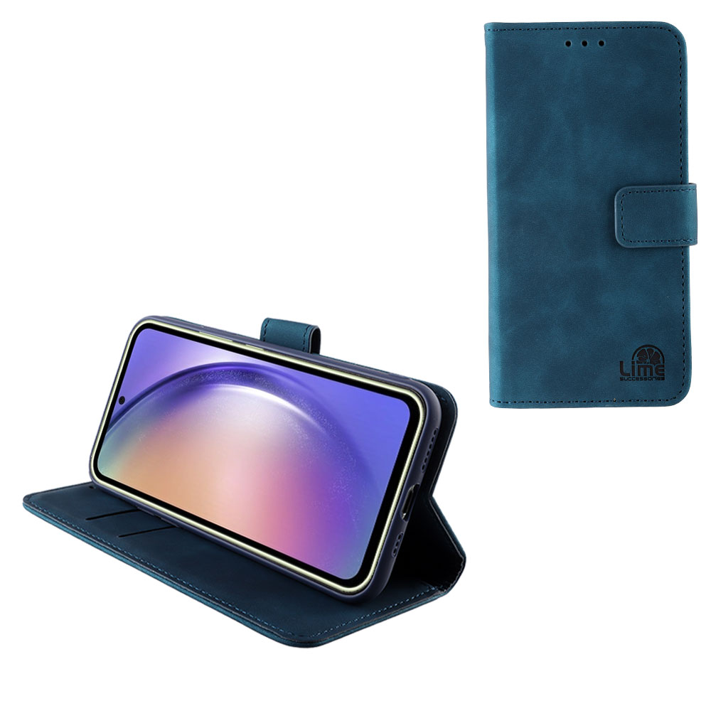 LIME CASE SAMSUNG A54 5G A546 6.4" ESSENTIAL MAGNET BOOK STAND CLIP DARK BLUE